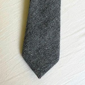 Herringbone tweed wool necktie